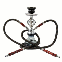 Vente en gros d'accessoires de chicha de luxe de haute qualité en alliage d'aluminium, taille personnalisée, écologiques, avec 2 tuyaux