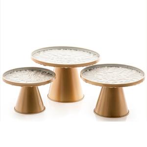 Ensemble de 3 supports à gâteaux ronds de style vintage pour servir des gâteaux aux fruits, décoration de fête de Noël, vaisselle pour la table, pour Pâques - Product Image 1