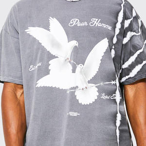 เสื้อยืดผู้ชาย 100% ผ้าฝ้าย เป็นมิตรกับสิ่งแวดล้อม ทรงโอเวอร์ไซส์ พิมพ์ลายสกรีน ไหล่ตก สไตล์สตรีทแวร์ ผ้าหนา 220 กรัม - Product Image 5