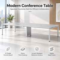 Table de réunion moderne, table de conférence de bureau avec plateau en bois durable et structure en métal pour salle de conférence de bureau d'entreprise