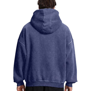 Venta al por mayor OEM personalizado hombres cremallera Sudadera con capucha 100% algodón ropa deportiva chaqueta gran oferta moda Streetwear para invierno teñido liso - Product Image 4