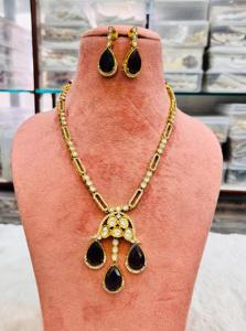 Premium Moissanite Polki Necklace Set for Women Bridal Set with Earrings Traditional Indian Necklace Ethnic <b>Statement</b> <b>Jewelry</b> - Product Image 4