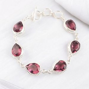 Pulsera de Plata Hecha a Mano con Circonita Natural de 7 a 9 Pulgadas, Plata de Ley 925, Diseño Clásico Simple y Lujoso, Joyería, Regalo de Aniversario - Product Image 6