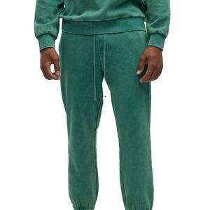 Men's Vintage Washed Cotton Fleece Tracksuit Set <b>Oversized</b> Relaxed Fit <b>Jogger</b> Pants Casual Streetwear Loungewear OEM Supply USA - Product Image 6