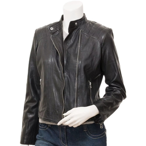 Meilleur design de personnalisation de couleur unie Produit de qualité supérieure Vêtements d'extérieur pour femmes Vestes en cuir - Product Image 1