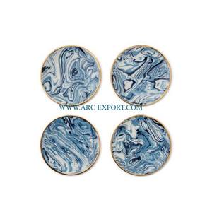 Top qualité Agate ronde résine époxy caboteur ensemble Agate conception tapis et tampons classique à la main Restaurant cuisine sous-verres ensemble - Product Image 6