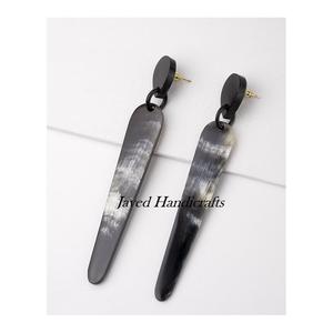 Pendientes Impermeables de Cuerno de Búfalo Natural Pulido de Alta Calidad para Mujer, Joyería de Uso Diario de Estilo Animal Único, Tamaño Personalizado - Product Image 3