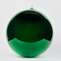 Boules de Noël en plastique vert de 40 cm, fabriquées à la machine, élégantes décorations suspendues pour arbre, décorations festives italiennes, Optima Trade