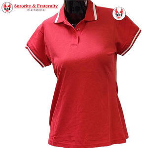 Camisas Polo Griegas Bordadas de la Hermandad Delta Sigma para Mujer |   Camiseta Polo Personalizada con Logotipo y Letras Griegas Bordadas para Mujer - Product Image 3