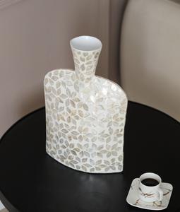 Jarrón de nácar de lujo hecho a mano decorativo con incrustaciones de concha florero elegante Capiz jarrón decorativo proveedor mayorista de Vietnam - Product Image 5