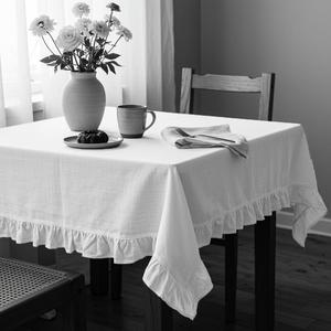 Nappe écrue taille unique pour tables à manger tissu polyester pour hôtels fêtes et rassemblements 140x180cm 55x70 pouces - Product Image 2