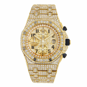 Reloj de Alta Calidad con Incrustaciones de Diamantes Cultivados en Laboratorio, Reloj Cronógrafo de Acero Inoxidable para Hombre, Reloj de Pulsera Estilo Hip Hop para Hombre, Regalos - Product Image 1