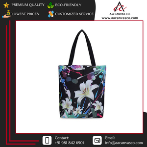 Sac fourre-tout en toile imprimée écologique de haute qualité, réutilisable pour les courses quotidiennes, les fruits et légumes, à prix compétitif - Product Image 5