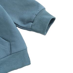 Venta al por mayor logotipo personalizado bordado 100% algodón orgánico transpirable niños sudadera otoño pulóver manga larga colores personalizados - Product Image 4