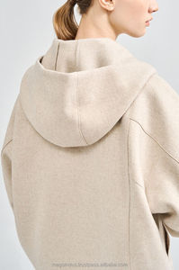 Sudadera con logotipo personalizado, sudadera informal de gran tamaño con capucha, jersey de entrenamiento de algodón, Sudadera con capucha Lisa para mujer - Product Image 2