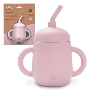 Vaso Antiderrames Rosa Oscuro con Pajita de Silicona Libre de BPA para Bebés de 0 a 12 Meses - Product Image 1