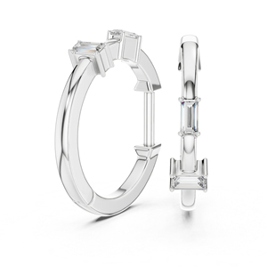 Boucles d'oreilles pendantes en or rose 14 carats avec diamants de laboratoire taille bug-cut |   Vêtements de soirée |   Nouveau diamant cultivé - Product Image 4