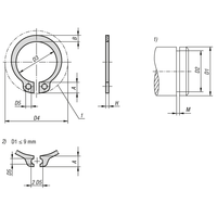 K1938 External Spiral Circlip Shaft Retaining Ring DIN 471 Steel
