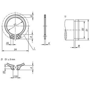 แหวนล็อคเกลียวภายนอก K1938 สำหรับยึดเพลา ตามมาตรฐาน DIN 471 ผลิตจากเหล็ก - Product Image 3