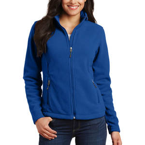 Vestes d'hiver réversibles coupe-vent en polaire véritable bleu royal à fermeture éclair intégrale pour femmes, séchage rapide - Product Image 1