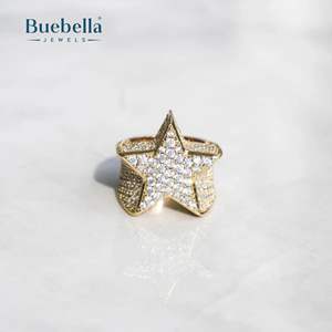 Venta caliente Hip Hop joyería fina Passd diamante probador 925 plata esterlina Iced Out VVS Moissanite Cluster Star anillo para hombres - Product Image 2