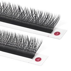 Extensions de cils allemandes faites à la main en PBT de type YY, application facile et rapide, 0.05, en vrac personnalisé, effet wispy, bouquets préfabriqués 7D, cils naturels - Product Image 1