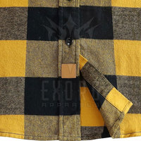 Chemises à manches longues en flanelle pour hommes légères et durables - Polyester/coton tricoté écologique, motifs de logo personnalisés, personnalisables