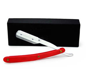 Maquinilla de afeitar desechable de hoja recta profesional de acero inoxidable, diseño plegable de plástico ligero para salones de afeitado de barba y garganta - Product Image 5