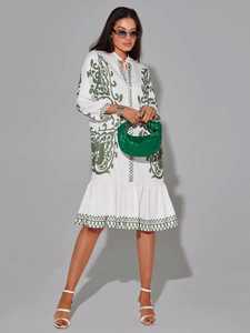 2025 Womens thiết kế ăn mặc giản dị nút xuống dres với hợp thời trang và sang trọng giản dị Womens streetstyle Áo sơ mi - Product Image 2