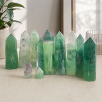 Tour de Fluorite Verte Naturelle Polie, Pointe de Cristal, Pierre de Guérison, Obélisque, Décoration d'Intérieur, Méditation, Affichage Énergétique, Cadeau