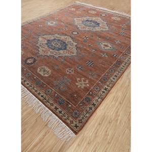 Alfombra de Lana Anudada a Mano Erbe, Diseño Abstracto con Medallón Rojo Naranja, Rectangular, para el Hogar, AKWL-1277, Alfombra de Salón 9x12 para Entrada o Pasillo - Product Image 2