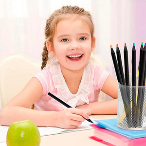 12 crayons de couleur arc-en-ciel multicolores intenses pour l'école - Couleurs assorties - Product Image 6