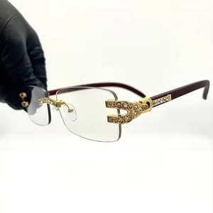 Alta demanda, nuevo diseño, gafas de sol de diamante Hip Hop para hombres y mujeres, lentes de espejo óptico, accesorios de moda, precio de exportación al por mayor - Product Image 4