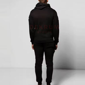 Conjunto Deportivo Casual de Invierno para Hombre, a la Moda, con Efecto Desgastado, Manga Larga, Corte Regular, Color Sólido, 100% Algodón Ecológico - Product Image 3