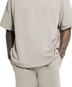 เสื้อยืดฮิปฮอปไหล่ผ้าคอตตอน100% รุ่น heavyweight ออกแบบได้เองโอเวอร์ไซส์ทรงหลวมพลัสไซส์สำหรับผู้ชายเสื้อยืดบุรุษแนวสตรีทแวร์ - Product Image 5