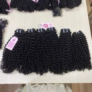 Extensions de cheveux humains Remy vierges à Double trame, tissage à la Machine, extensions de cheveux humains, bouclés Deeo, au prix de gros - Product Image 4