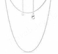 2025 Top Qualité 925 Pendentif En Argent Sterling Collier Trace Mince Lunette Chaîne 1mm Rolo Câble Élégant Bijoux Pour Hommes Femmes