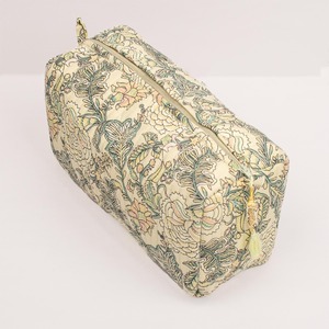 Matelassé écologique Vintage sac cosmétique ensemble 3 Floral pour pochette bloc impression maquillage organisateur étui de voyage glands vanité - Product Image 2