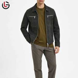 Veste en cuir suédé pour homme OEM, col montant en toile, nouvelle mode, hiver, haute qualité, respirante - Product Image 3