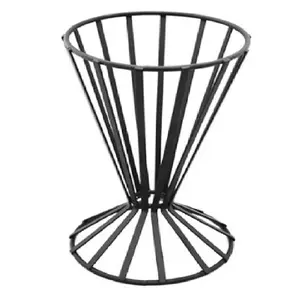 Classic Design Metal Ice Cream Cone Stand Wedding and Parties Black Color Round Shape Iron Ice Cream Stand