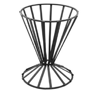 Support de cône de crème glacée en métal noir classique élégant de forme ronde, parfait pour les fêtes de mariage, présentoir de support de cône en fer élégant - Product Image 1