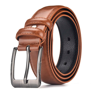 Cinturón de Cuero Vacuno Genuino de Alta Calidad con Hebilla Automática de Aleación, Color Personalizado, Logotipo Empresarial Personalizado para Hombre - Product Image 3