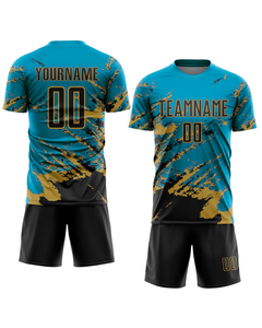 Ensemble maillot et short de football avec impression personnalisée, matière à séchage rapide, conçu pour les équipes de football des écoles, collèges et clubs - Product Image 4