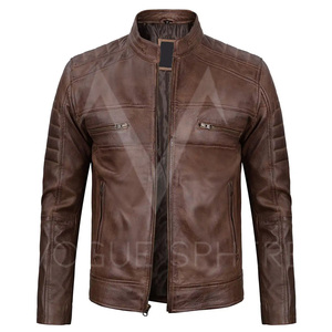 Nouvelle veste en cuir de moto de course d'armure d'équitation de moto élégante Pakistan a fait la veste en cuir de moto de haute qualité - Product Image 5