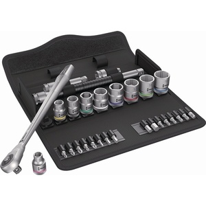 Juego de Llaves de Tubo Hexagonales Cromadas de 29 Piezas 8100 SB 7, Accionamiento de 3/8'', Tamaños de 8-19 mm, 76 Dientes, 6 Puntas, de WERA - Product Image 1