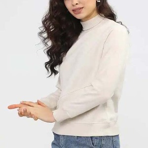 Sudadera con Cuello Redondo para Mujer, Venta al Por Mayor, Logotipo Personalizado, Tallas Grandes, Nueva Moda Casual para Otoño Invierno, Colores Sólidos, Algodón - Product Image 3