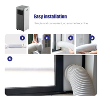 Climatiseur portable 7000 BTU, climatisation et chauffage mobile, 220 à 240 V, 50 Hz, R290, pour chambre et bureau