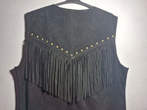 เสื้อกั๊กหนังคาวเกิร์ลปักลายสำหรับผู้หญิงเสื้อกั๊กหนังแท้สำหรับฤดูหนาว - Product Image 5