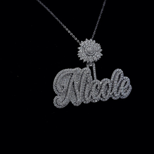 Collar de Plata de Ley 925 con Colgante de Letra Personalizado con Diamantes, Joyería Hip Hop, Cadena con Nombre para Hombre, Regalo Personalizado - Product Image 2