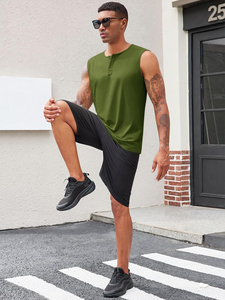 Custom Men's Sleeveless Tank <b>Tops</b> Quick Dry Anti-shrink Casual Loose Fit with Custom Logo - Product Image 3